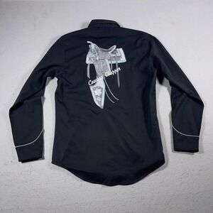 VTG Roper Western Shirt Women S Black Cowboy Chopper Back‎ 5-snap Shotgun Cuffs